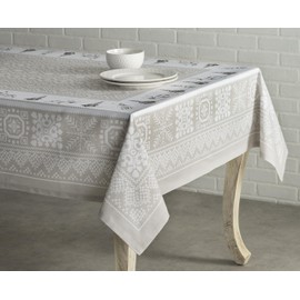 Maison d' Hermine Cozy Christmas 100% Cotton Tablecloth Kitchen Dining Table Cloth for Rectangle Tables Farmhouse Tabletop Cover for Parties, Wedding Thanksgiving/Christmas (140cm x 230cm)