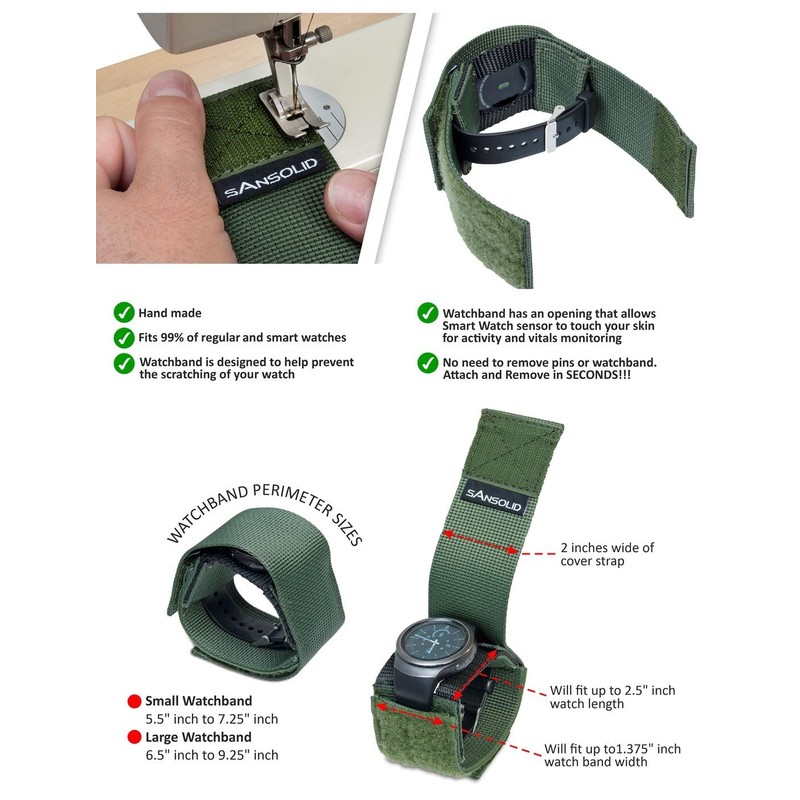 SANSOLID Tactical Military Watchband Cover To Keep And Protect Your