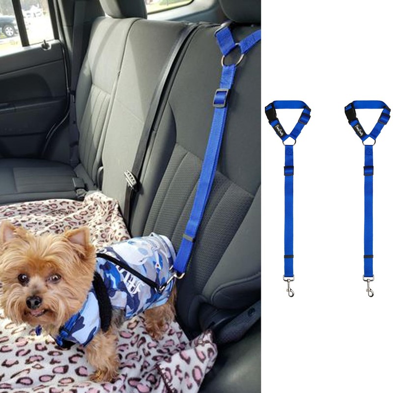 PawsPawty 2 Pack Headrest Dog Car Safety Seat Belt Adjustable