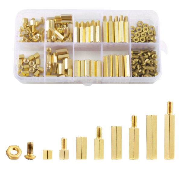 Litorange M4 Brass Brass Hex Spacer Standoffs Kit with Case