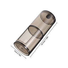 VICASKY Dual Use Black Round Dispenser for Cotton Pads Swabs Stylish Transparent Storage Canister for Bathroom Travel Compact Durable Design