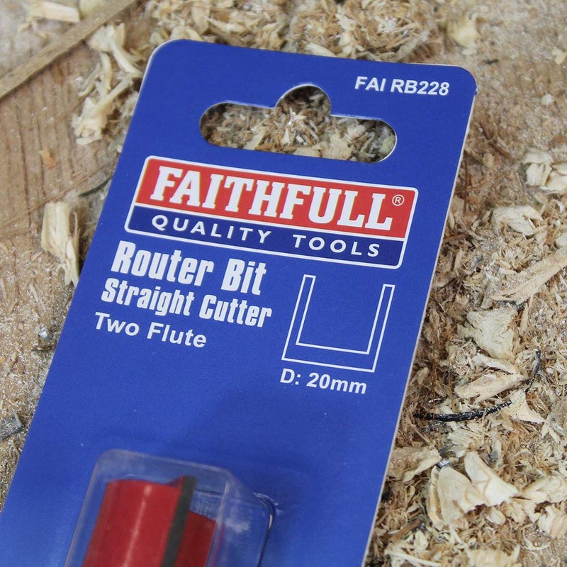 Faithfull FAIRB228 Router Bit TC Two Flute 1/4in 20mm