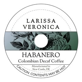 Habanero Colombian Decaf Coffee (Single Serve K-Cup Pods) (Gourmet, Naturally Flavored, Whole Coffee Beans) (12 pods, ZIN: 573004)