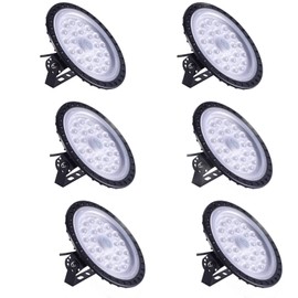 UFO LED High Bay Lights 100W 6 Packs,Super Bright 10000LM High Bay LED Shop Lights,6500K Daylight High Bay LED Lights,Waterproof High Bay Lighting,LED High Bay Light for Factory Warehouse Workshop