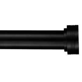 Heavy Duty Curtain Rods for Windows 18 to 45 Inch, Adjustable Length 1 Inch Diameter Window Curtain Rod with Aluminium Finials, Black