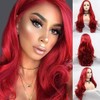 Synthetci lace front wigs (red loose wave)
