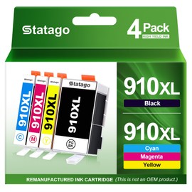 Statago 910xl Ink Cartridges Combo Pack for HP Printers Replacement for HP 910XL 910 Ink Work for HP Officejet Pro 8020 Ink Cartridges 8025e 8015e 8028e 8025 8035 8020 Printer (4 Pack, BCMY)