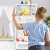 JOYLDIAS Wooden Kitchen Pretend Playset Kids Cooking Toys Toddler Gift