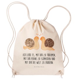 Mr. & Mrs. Panda Sports Bag Snails Love, White