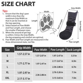 PUPTECK Anti Slip Dogs Shoes for Hot/Cold Pavement, Senior Booties, Rubber Boots & Paw Protectors for Small Medium Large Size Dogs to Prevent Licking, Grippy Socks for Hardwood Floors, Tiger, S