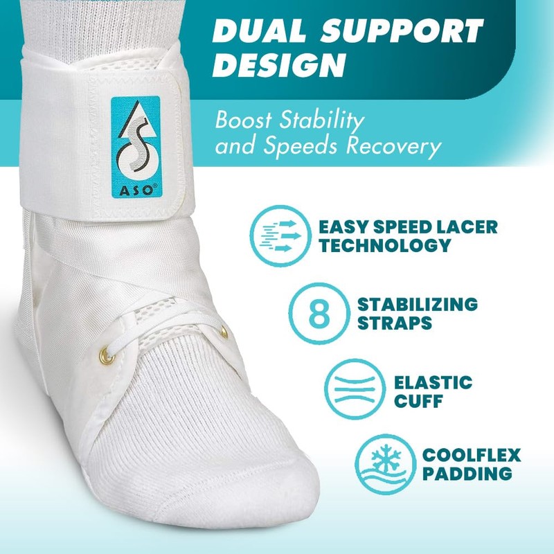 Med Spec ASO Speed Lacer (Medium, White) – Ankle Brace