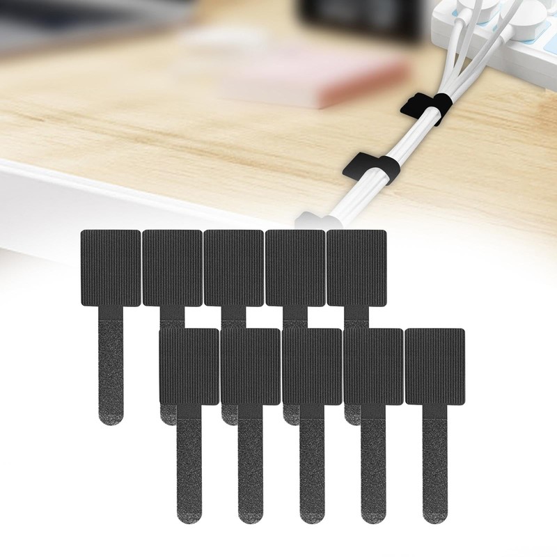 TENOL 10 Pieces Reusable Cable Ties Cable Holder Straps Multipurpose
