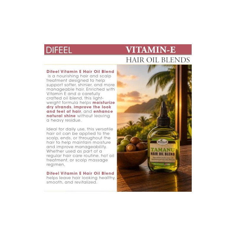 Difeel Aceite de cabello natural premium - Aceite de vitamina