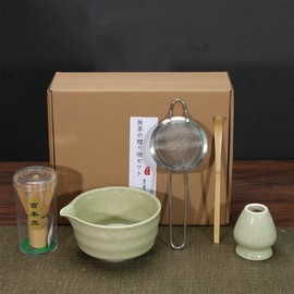 5 PCS Matcha Whisk Set, Green Matcha Set Whisk and Bowl, Japanese Matcha Tea Kit Perfect for Matcha Lovers Matcha Tea Set Matcha Powder Kit