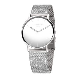 Liebeskind Berlin TIME & Jewel Damen Analog Quarz Uhr mit Edelstahl Armband LT-0217-MQ, Silber