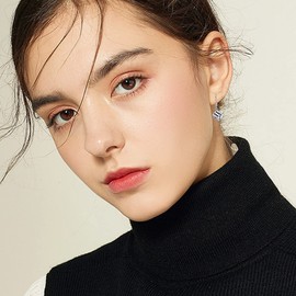 Cube Earrings Sterling Silver Funny Punk Cool Lever Back Drop Earrings Jewellery Gifts for Women Men, Sterling Silver, No Gemstone