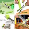 4-Piece Herb Scissors, Herb Scissors, 5-Layer Cutter Blades, Stainless Steel