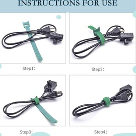 Roczential 100 reusable zip ties | 5 colors of heavy-duty nylon buckle straps | Wires, electronic products PC、 Multi purpose fastening strap for headphones | sturdy hook and loop cable organizer