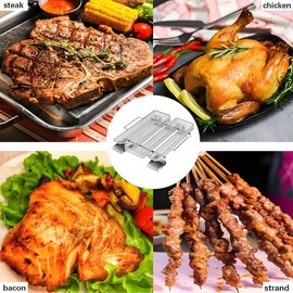 UQMIQURA Cold Smoke Generator with Handle, Stainless Steel Cold Smoke Generator with 2 Meat Hooks + 2 Cleaning Brushes, Cold Smoke Generator for Grills, BBQ, Food Smoker, Smoker Ovens (22.5 x 17.5 x 4