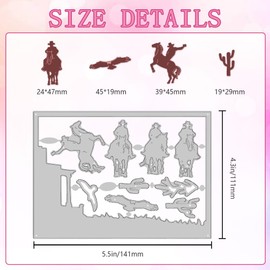 DELORIGIN Cowboy Border Die Cuts for Card Making, Horseback Riding Carbon Steel Die Cuts Cutting Dies Frame Stencils Scrapbooking Embossing Template Dies for Crafting Photo Album Embossing Invitation