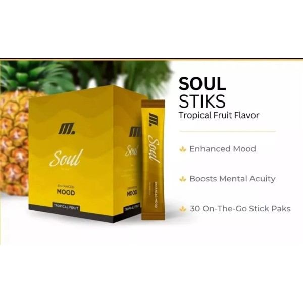 Youngevity Soul Tropical Fruit Stixs Enhanced Mood Drink 30 Stix