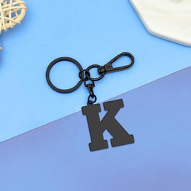 Initial Letter Keychain for Handbag Wallet Purses Backpack Monogram Letter Keychain Letter K Alphabet Keyring Metal Letter Key Ring for Friends Colleague Stainless Steel Letter Pendant Car Keyring