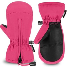 Andake Ski Mittens Gloves for Todder Baby Girls and Boys (Pink-XXS，4-6Y)