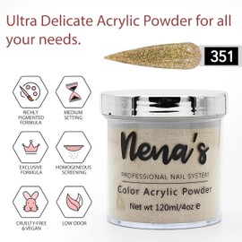 Nena's Superior Sculpting Powder Professional Acrylic Nail System wide color palette 4.0 oz (297)