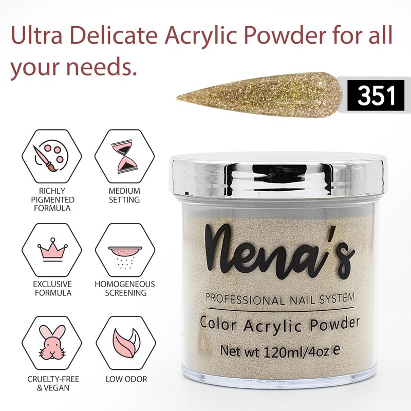 Nena's Superior Sculpting Powder Professional Acrylic Nail System wide color