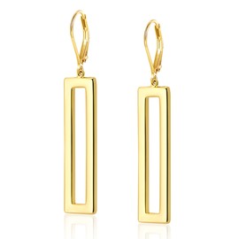 Gold Dangle Earrings for Women Hypoallergenic Bar Geometric Dangle Earrings 14K Gold Leverback Earings for Women Drop Leverback Earring Fashion for Jewelry Gifts