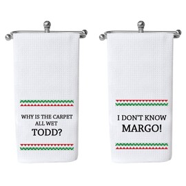 XYANFA 2 Towel Toddd Marggo Kitchen Towel Christmas Movie Vocation Gift Christmas Movie Tea Towel Housewarming Dish Towel (WHY is The Carpet Towel)