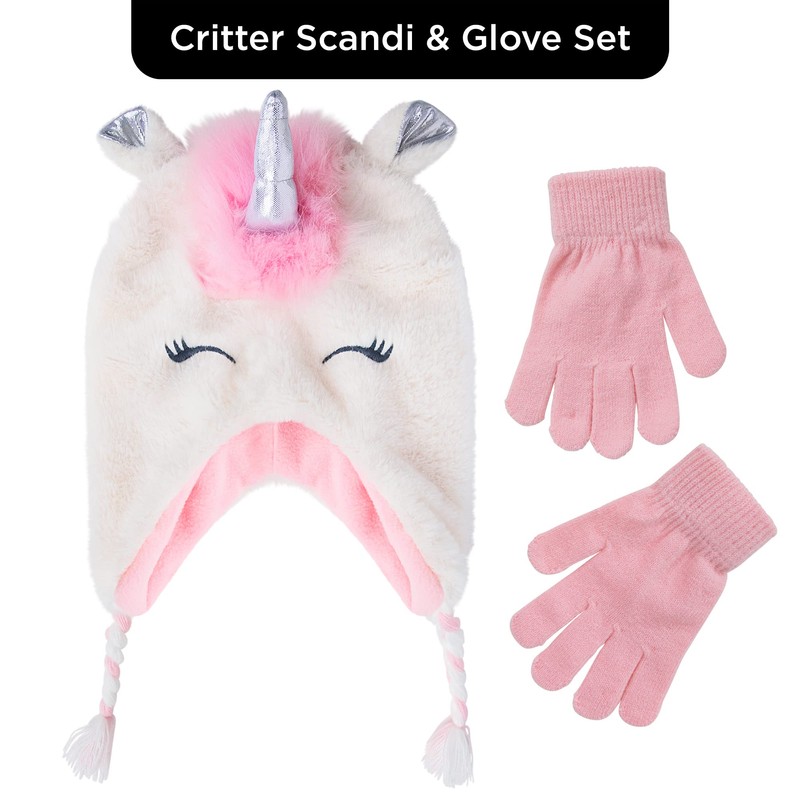 Kids Winter Hat and Kids Gloves Set for Girls &