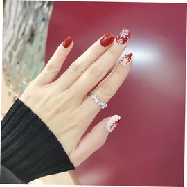 FOMIYES 72pcs Christmas Nail Stickers Diy Nail Wrap Sticker Xmas Nail Cover Decals Holiday Nail Stickers Fingernail Manicure Sticker Christmas Nail Tips False Nails Full Coverage Abs Patch