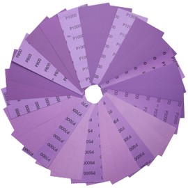 Aewio 27 Pcs Wet Dry Sandpaper Sheets (800-10000 Grit) for Automotive, Wood, Metal, Glass, Plastic, Stone, Leather Sanding & Polishing with Sanding Block