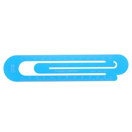 sourcing map Straight Ruler 12cm Metric Aluminum Alloy Ruler Scale on Both Sides Hollow Paper Clip Design Bookmark Measuring Tool for Children Study Classroom Office, Sky Blue