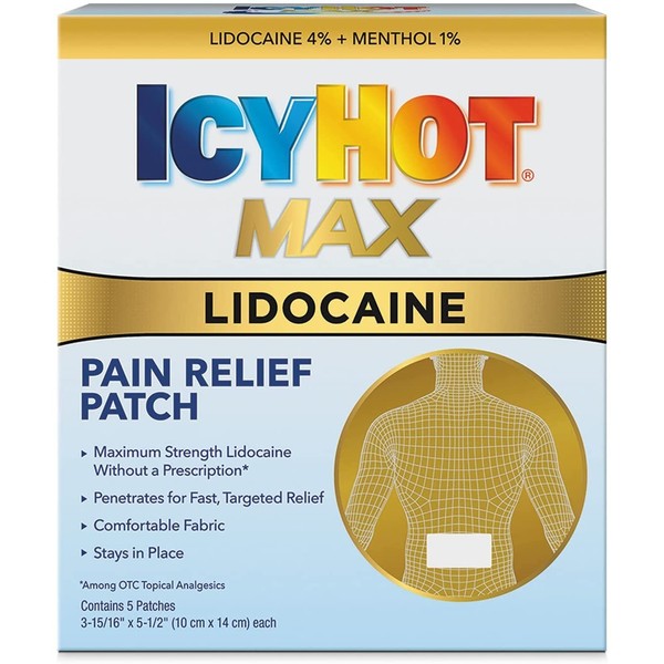 Icy Hot X3 Extra Strength Medicated Patch, Large, 5 Count (Pack of 4)