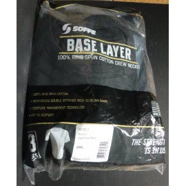 Soffe Military T-Shirt 100 Percent Cotton Base Layer 3-Pack Small (34-36) BLACK