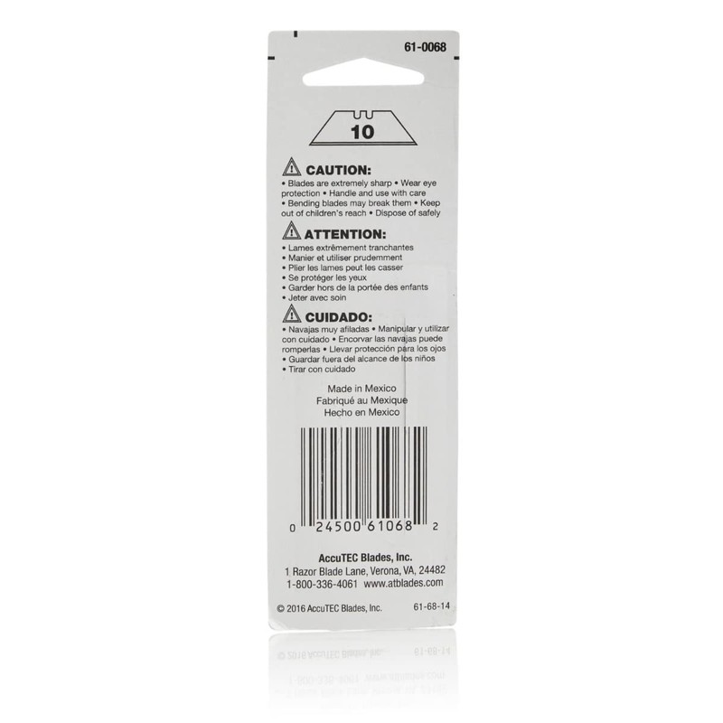 2 Notch Utility Blades.025" Carbon - 10 Pack