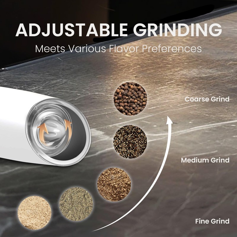 BELRIGO Rechargeable Salt And Pepper Grinder Set with LED Light,