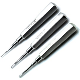 Dental Elevator Straight Root Luxating Tip 2mm, 3mm, 4mm Tooth Extraction Implant 3 Pieces Instruments