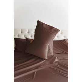 H&H Decor 4 Piece Bed Sheet Set 100% Egyptian Cotton Solid Pattern 400 TC 6-10 Inch Deep Pocket Size (Full Color Chocolate)