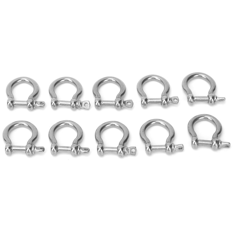 10pcs Bow Shackle Stainless Steel High Hardness D-Ring Anchor for