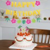 Hawaiian Happy Birthday Banner, Pre-Strung Tropical Glitter Hawaiian Theme Birthday