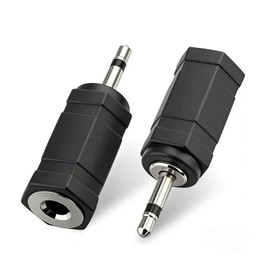 SEYUGOPTI 2.5mm Mono Male to 3.5mm Mono Female Adapter, 2-Pole 2.5mm to 3.5mm Jack Adapter Converter for Headphones Speakers Mobile Devices, 2pcs