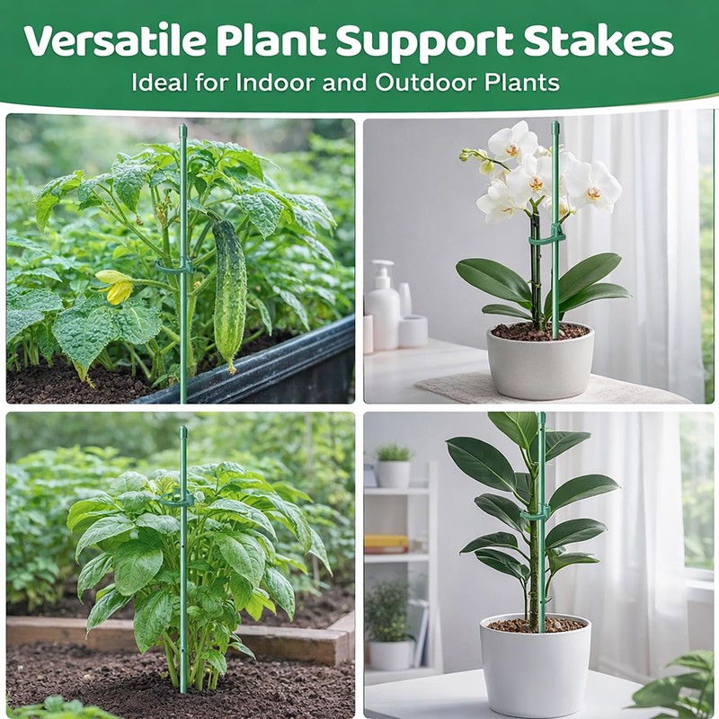 Extendable Plant Stakes 12 Inch, 12-Pack Heavy Duty Plant Support