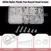 Hilitchi 360PCS 6 Sizes White Nylon Pan Round Head Screws