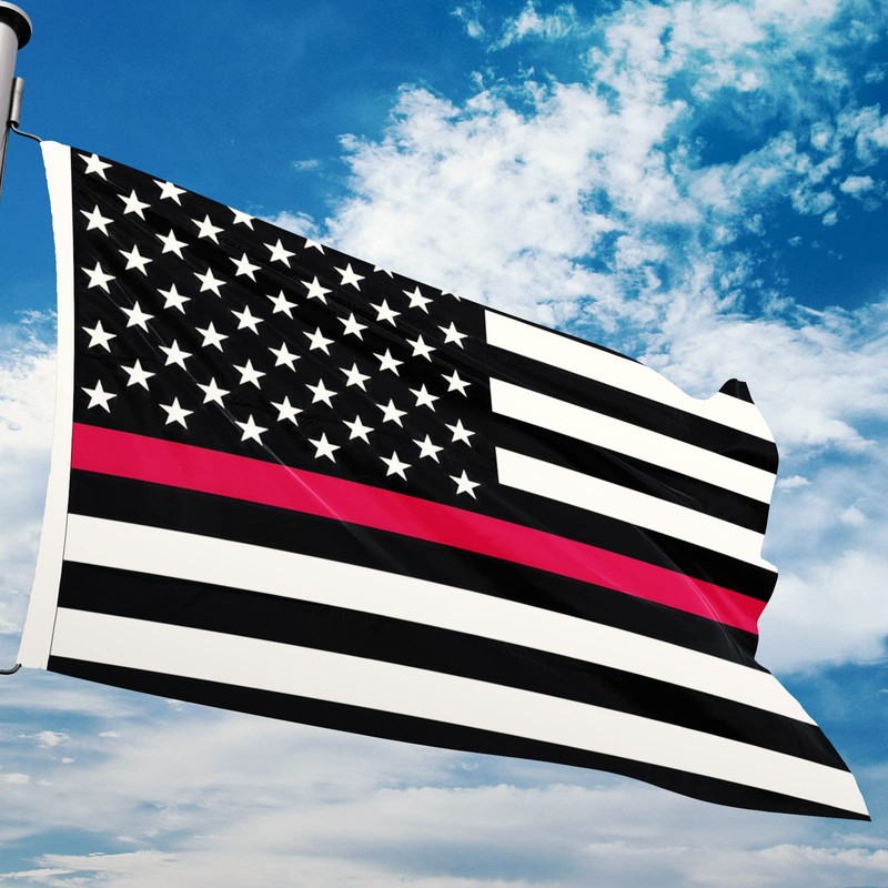 Thin Red Line USA Flag United States Fireman Firefighters Banner