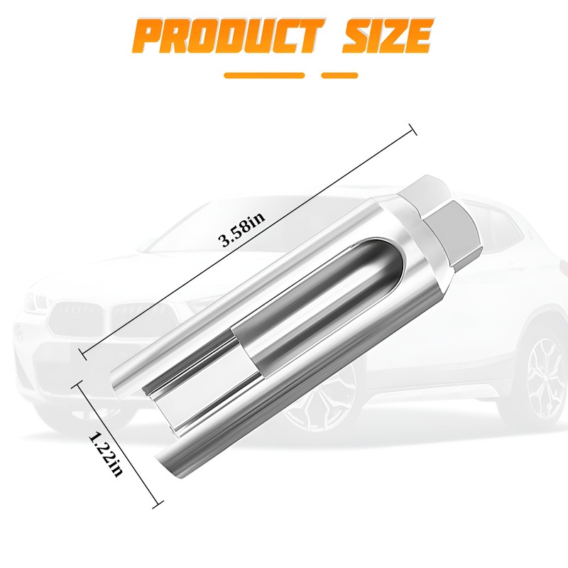 Oxygen Sensor Socket, 1/2 Inch Drive by 7/8 Inch Chrome-Vanadium