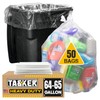 65 Gallon Clear Trash Bags Heavy Duty (MegaPack 50 Bags