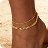 Figaro Chain Anklet for Women, Classic Waterproof Ankle Bracelet, Adjustable